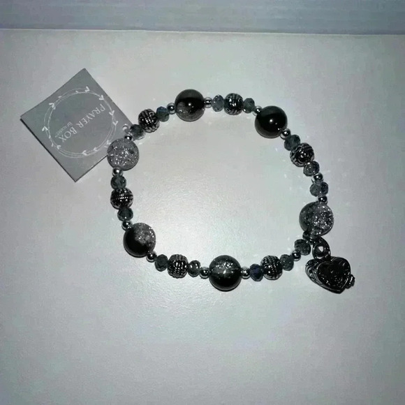 Alexa's Angels Bracelet, Gunmetal, Silver NEW! Heart Prayer Box in original bag - Picture 5 of 16